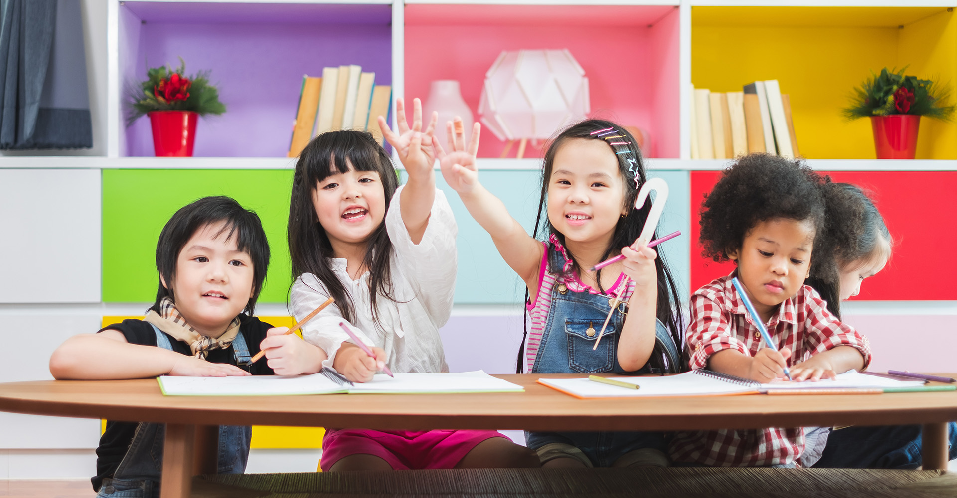 group-diversity-kids-studying-school-rising-hands-answer-question-classroom-kids-education-concept
